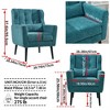 MYINDA Modern Accent Chair,Chenille Arm Chairs for Living Room,Comfy Soft Padded Lounge Chair in Small Space,Teal - 2 of 4