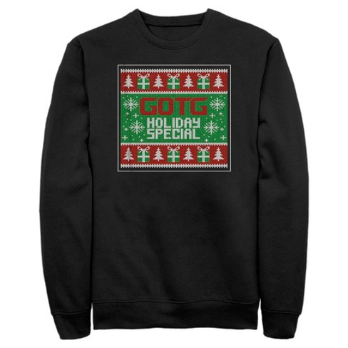 Men s Guardians Of The Galaxy Holiday Special Christmas Sweater Square Sweatshirt Black Large Target