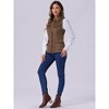 INSPIRE CHIC Women's Buttoned Sleeveless Faux Suede Utility Vest with Cargo Pocket - 3 of 4