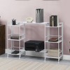Breighton Home 32.5" Xtra Storage 3 Tier Folding Metal Shelves with Set of 2 Extension Shelves in White - 2 of 4