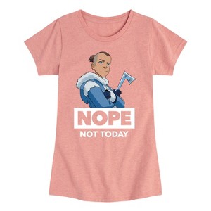 Girls' - Avatar: The Last Airbender - Sokka Nope Fitted Short Sleeve Graphic T-Shirt - 1 of 4