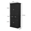 GlasFlength Decorative Storage Cabinets with 6-Tier Shelves and 1 Drawer, for Kitchen, Dining Room and Living Room, Black, 75.9"*38.8"*181.9" - 2 of 4