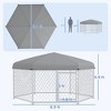 Skyzone 6.9'x6.1'x4.9' Heavy-Duty Galvanised Steel Dog Kennel with Waterproof UV-Resistant Roof, - 3 of 4