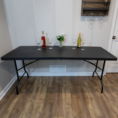 Black 6-Foot Folding Camping and Utility Table