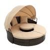Rattan Round Daybed With Shelter Roof And Lift Coffee Table,Lounge Near Me,Lounge Chaise -Maison Boucle - 4 of 4