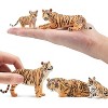 6-Piece Realistic Tiger Figurine Family Set with Cubs, Jungle Animal Educational Toy & Cake Topper Gift for Kids - 3 of 4