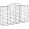 vidaXL Galvanized Iron Arched Gabion Basket - Durable, Corrosion-Resistant Outdoor Stone Cage Retaining Wall for Garden Decor - 2 of 4