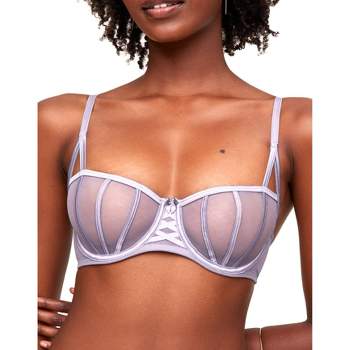 Smart Sexy Womens Mesh Plunge Bra, Lilac Iris (Smooth Lace), 34c - Onceit