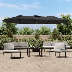 Garden Parasol Anthracite Polyester, Powder-Coated Iron  vidaXL - 1 of 4