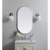 Elegant Lighting Metal Frame Oval Mirror 20x36 Inch in Silver - 2 of 4