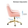 Vynxaria Modern Teddy Velvet Dining Chair with Gold-Plated Legs - Ergonomic Comfort & Style - 4 of 4