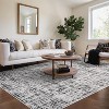 Washable Modern Abstract Area Rug with Non-Slip Backing, Soft Pearl Velvet Low-Pile Carpet, Non-Shedding Durable Indoor Rug for Living Room - 2 of 4
