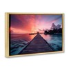 Stupell Industries Island Sunset Over Docks Floating Frame Canvas Art, Gold, 31" x 21" - 2 of 4