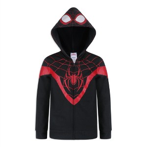 Marvel Miles Morales Spider-Man Boys Zip Up Hooded Sweatshirt for Toddlers and Big Kids - 1 of 4