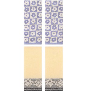 REGALWOVEN 4 Pcs Floral Soft Absorbent Decorative Bathroom Hand Towels - 1 of 4
