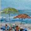HomeRoots Set of Two Blue Day At The Beach Square Framed Art - 4 of 4