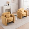 Dolonm Rounded Armchair, Made of Chenille Fabric, with Cushion, Suitable for Living Room and Bedroom - 2 of 4