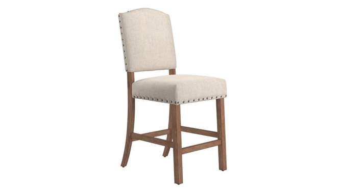 Set of 2 24" Iverson Nailhead Trim Linen Counter Height Barstools - Inspire Q, 2 of 8, play video