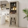 Farmhouse Tall Bathroom Storage Cabinet with Doors, Drawers & Adjustable Shelves, Rustic Bookshelf Organizer - 3 of 4
