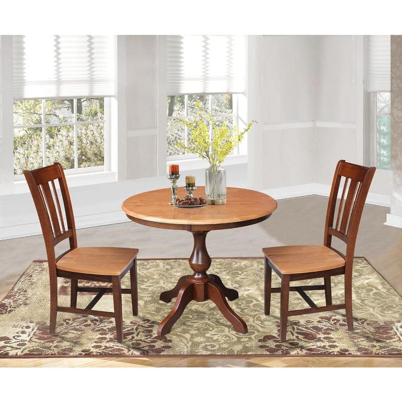 International Concepts 36 inches Round Top Pedestal Table - With 2 Chairs, 1 of 2