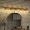 3 lamp Gold Modern Crystal Bathroom Vanity Lamp with 3/4/5/6 Lights for Bathroom, Bedroom, and Indoor Use - 2 of 4