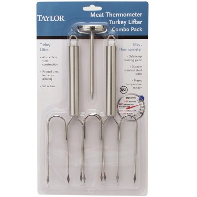Taylor Holiday Value Pack with Meat Thermometer and Turkey Lifters