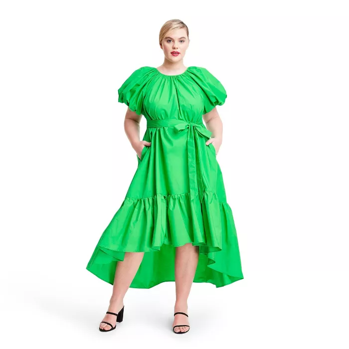 Puff Sleeve High-Low Dress - Christopher John Rogers for Target Green