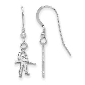 Black Bow Jewelry Sterling Silver West Virginia Mountaineers NCAA Dangle Earrings - 1 of 3