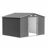 LOVSON 10X8 FT Outdoor Storage Shed, Metal Foundation & Lockable Doors, Tool Shed for Garden, Patio, Backyard, Lawn, Grey - 2 of 4
