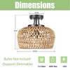 DAKAFUL Boho Semi Flush Mount Ceiling Light with Handmade Rattan Wicker Lampshade, 3-Light Chandelier for Bedroom/Living Room/Kitchen - 4 of 4