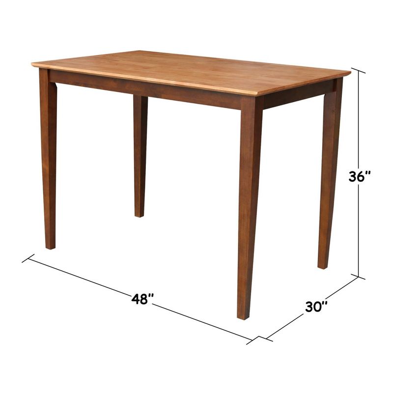 30' X 48' Solid Wood Top Counter Height Table with Shaker Legs - International Concepts, 5 of 8