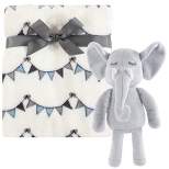 Hudson Baby Infant Plush Blanket with Toy, Modern Elephant, One Size