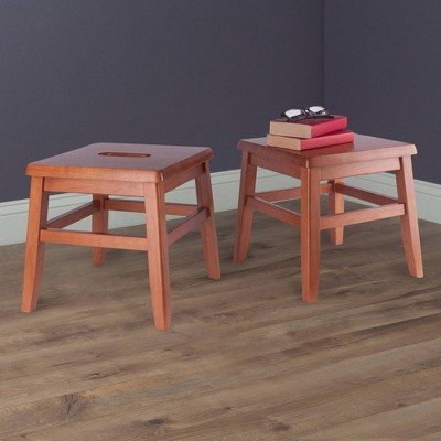 Rustic Gray Solid Wood 12" Conductor Stool Set
