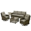 XIZZI Patio Furniture Sets Designed for Outdoor Relaxation, Comfy 3.5-Inch Cushions & 360° Swivel Action for Extra Comfort, 5 Pcs/Set, Dark Gray - 2 of 4