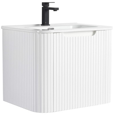 Caskvalley Modern Bathroom Vanity with Straight Fluted Design - Sink Included