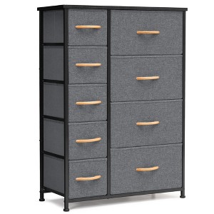 Crestlive Products 9 Drawers Dresser for Bedroom Vertical Dresser Storage Tower with Sturdy Steel Frame Wood Top Easy Pull Fabric Bins Wood Handles - 1 of 4