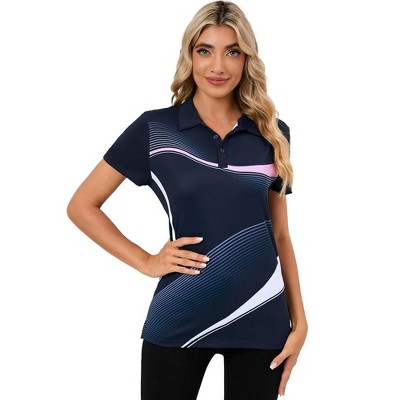 YESFASHION Womens Golf Polo Shirts Collared Short Sleeve T Shirt Lightweight 2025 Moisture Wicking Polo Casual 3 Buttons Outfits