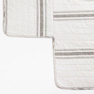 Gray Cotton 6-Piece Farmhouse Stripe Daybed Cover Set