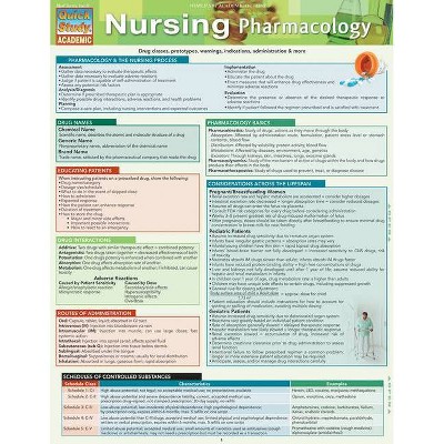 Nursing Pharmacology - (Quick Study: Academic) by  Barcharts Inc (Wall_chart)