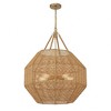 Savoy House Selby 5 - Light Pendant in  Burnished Brass/Rattan - 2 of 4