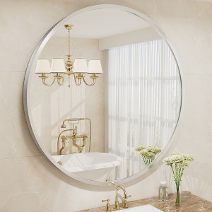 Apmir  Round High Quality Aluminum Alloy Framed French Cleat Mounted Wall Decor Bathroom Vanity Mirror - 1 of 4