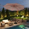Costway 10 FT Solar Offset Hanging Umbrella with 96 Solar Multi-colored Flowing LED Lights Beige/Coffee/Gray/Navy/Red/Turquoise - 4 of 4