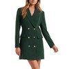 Women's Double-Breasted Blazer Dress - Tailored Fit with Gold-Tone Buttons, Long Sleeve Mini Suit Dress - 4 of 4