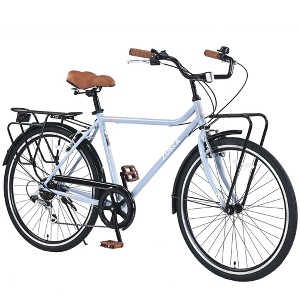 NAYSAYE Bicycles 26 Inch Vintage Style Bike with Steel Frame and 7 Speed Gears for Daily Commute, Blue, 66.93"*22.05"*37.8" - 1 of 4