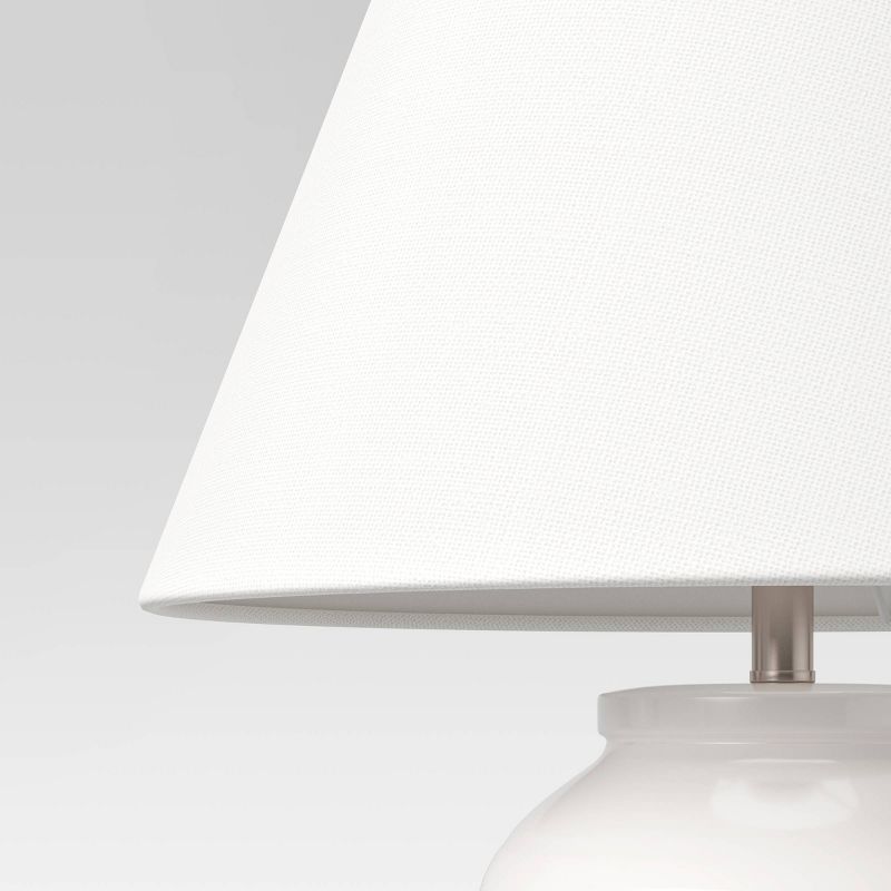 Turned Ceramic Table Lamp White - Threshold™, 4 of 11