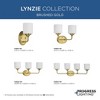 Progress Lighting Lynzie 4-Light Bath Vanity Light, Brushed Gold, Etched White Glass Shades - 4 of 4