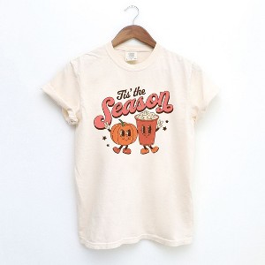 Simply Sage Market Women's Tis The Season Pumpkin Short Sleeve Garment Dyed Tee - 1 of 4