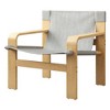 APRILSOUL Mid-Century Oak Accent Chair, Detachable Washable Linen, Solid Wood Frame, Living Room/Bedroom - 2 of 4