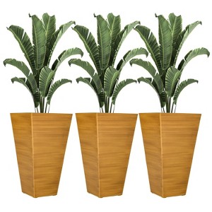 Cleo 3pcs MgO Planter Box with Drainage Holes, Stackable Flower Pot, Garden Bed for Garden, Patio, Balcony, Outdoor Furniture - The Pop Home - 1 of 4