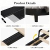 AMERLIFE Queen Size 48.4" Solid Wood Bed Frame, Mid-Century  Bed with Arched Lines Headboard, No Box Spring Needed, Black - 4 of 4